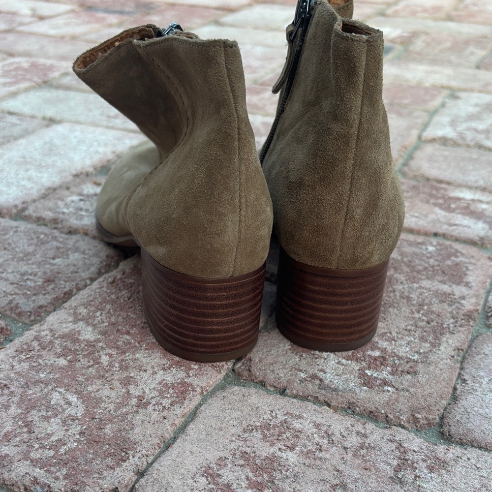 Franco Sarto Women's Suede Ankle Boots - Tan - Picture 11 of 13
